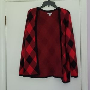🥰Crofts & Barrow Red and Black Checkered Cardigan